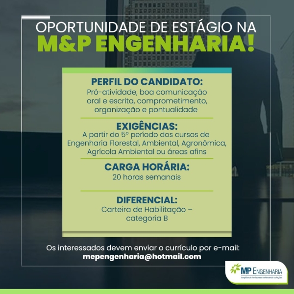 Vaga de est&aacute;gio dispon&iacute;vel!