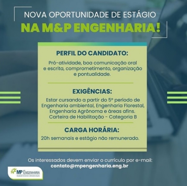 Oportunidade de est&aacute;gio!