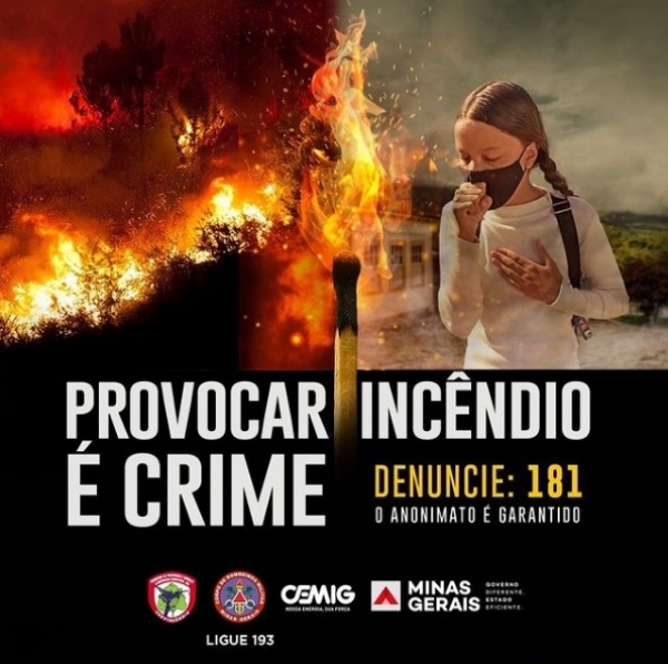 Provocar inc&ecirc;ndio &eacute; crime! Denuncie!